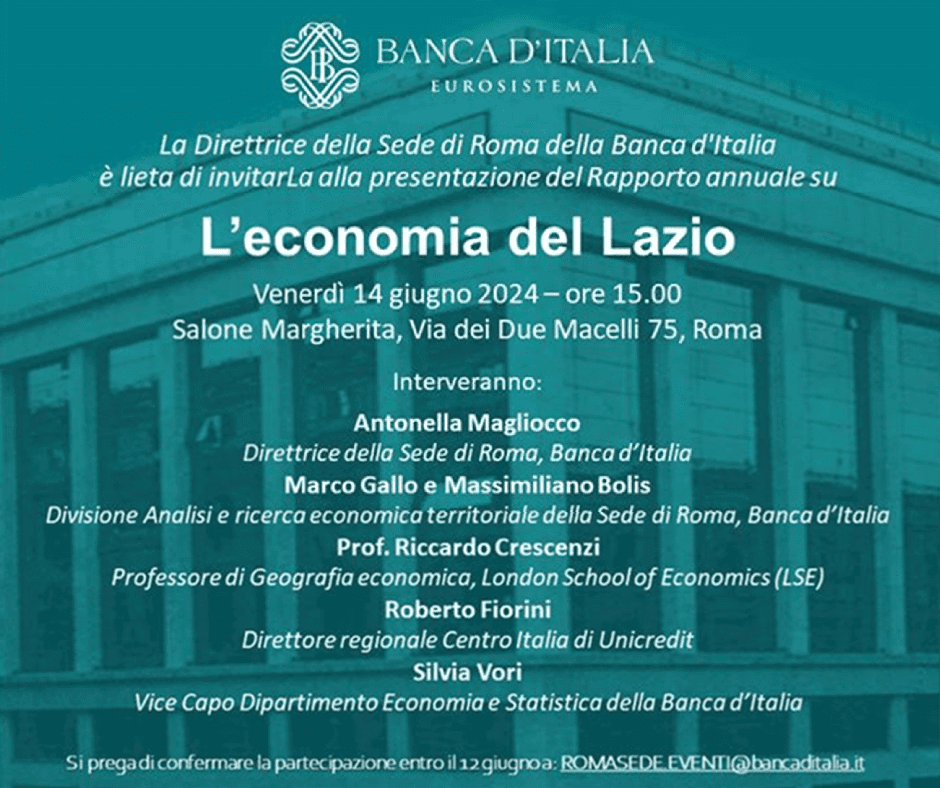Presentazione del rapporto annuale sul 2023 - L'economia del Lazio